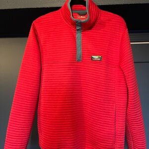 L.L. Bean Men's Red Quarter-Zip Pullover